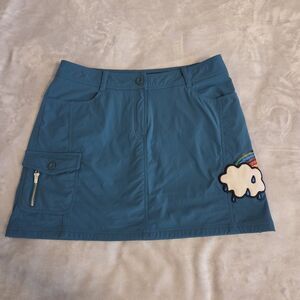 Renoma Teal Skort with Rainbow Applique' Women's Size Small